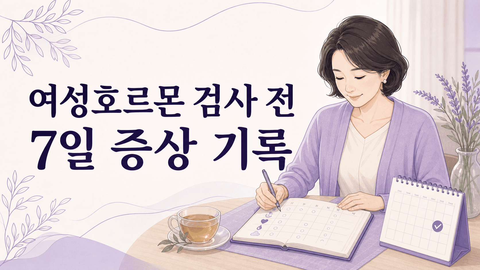 여성호르몬 검사 전, 7일 증상 기록 대표 이미지