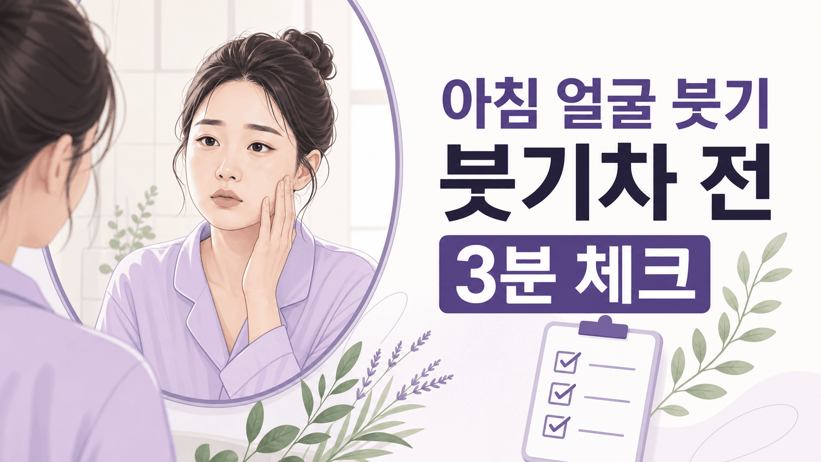 아침 얼굴 붓기 반복, 붓기차 전 3분 체크 대표 이미지