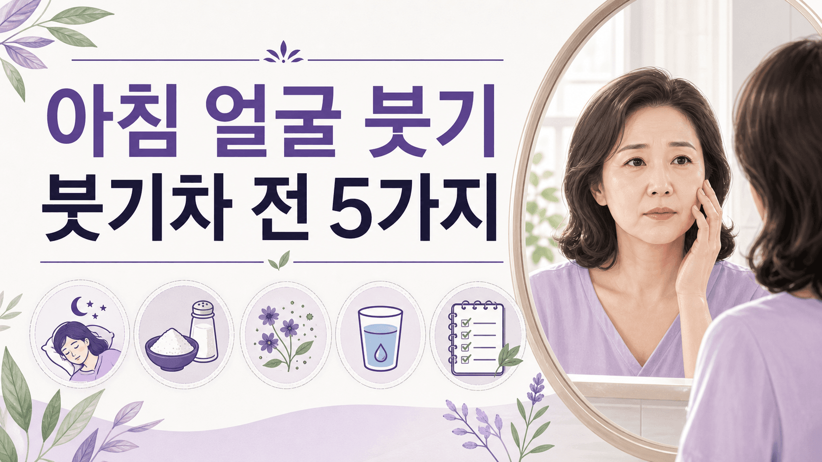 아침 얼굴 붓기, 붓기차보다 먼저 볼 5가지 대표 이미지
