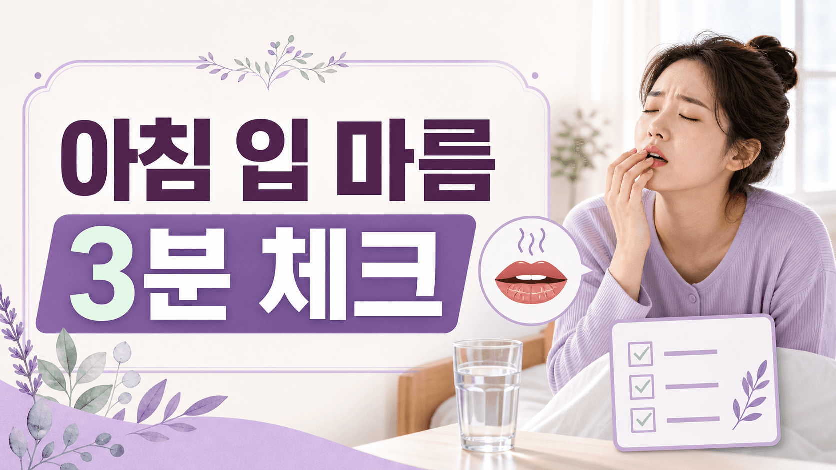 아침 입 마름 반복, 물만 마시기 전 3분 체크