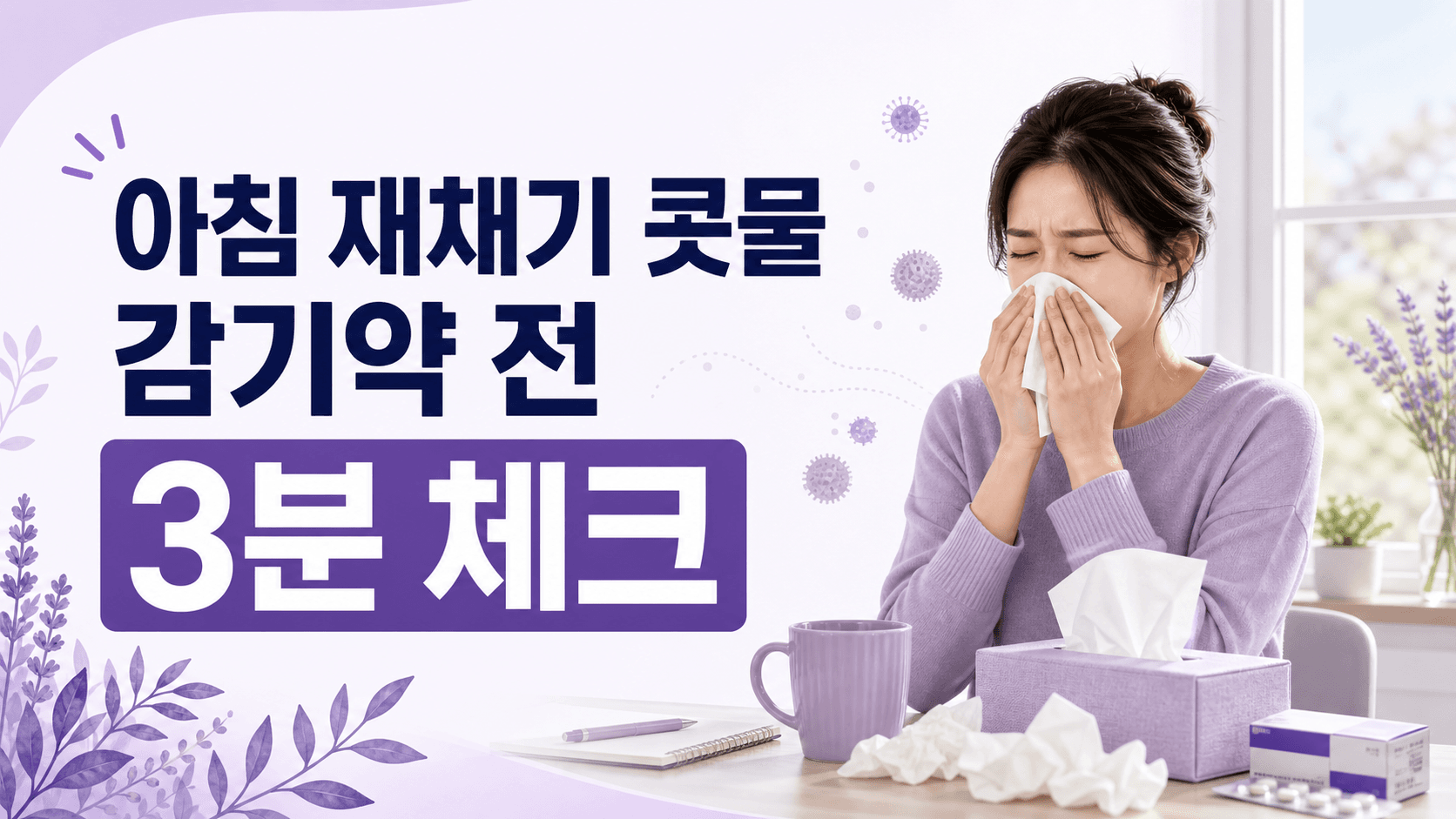 아침마다 재채기 콧물, 감기약 전 3분 체크