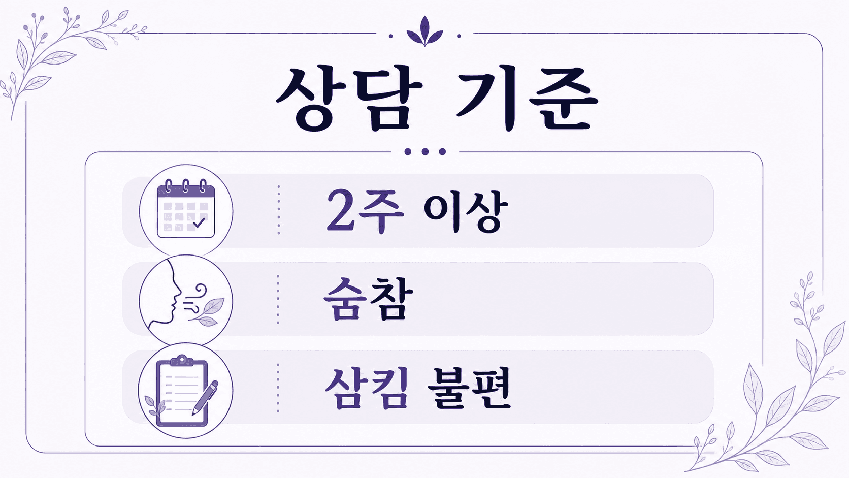 아침 목소리 쉼이 2주 이상, 숨참, 삼킴 불편과 겹칠 때 상담 기준을 보여주는 이미지
