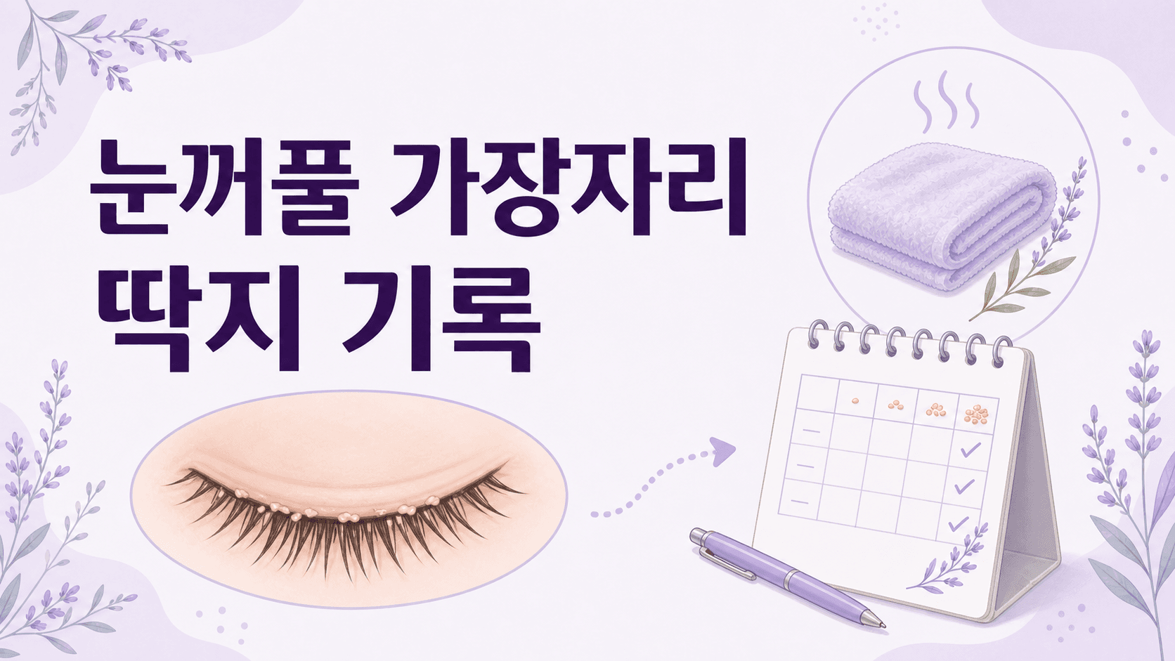 속눈썹 가장자리 딱지와 눈꺼풀 위생을 설명하는 이미지