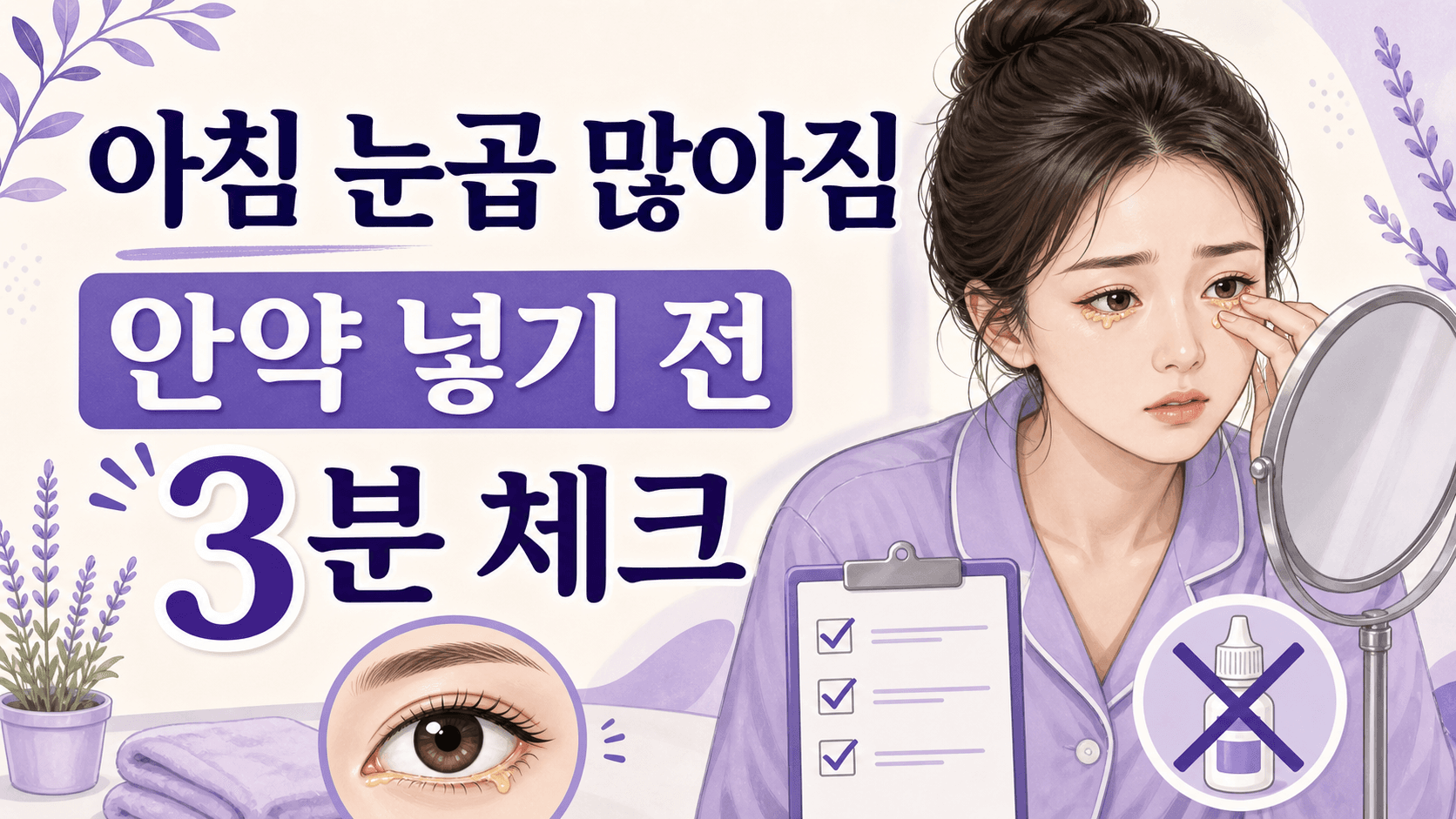 아침 눈곱 많아짐, 안약 넣기 전 3분 체크