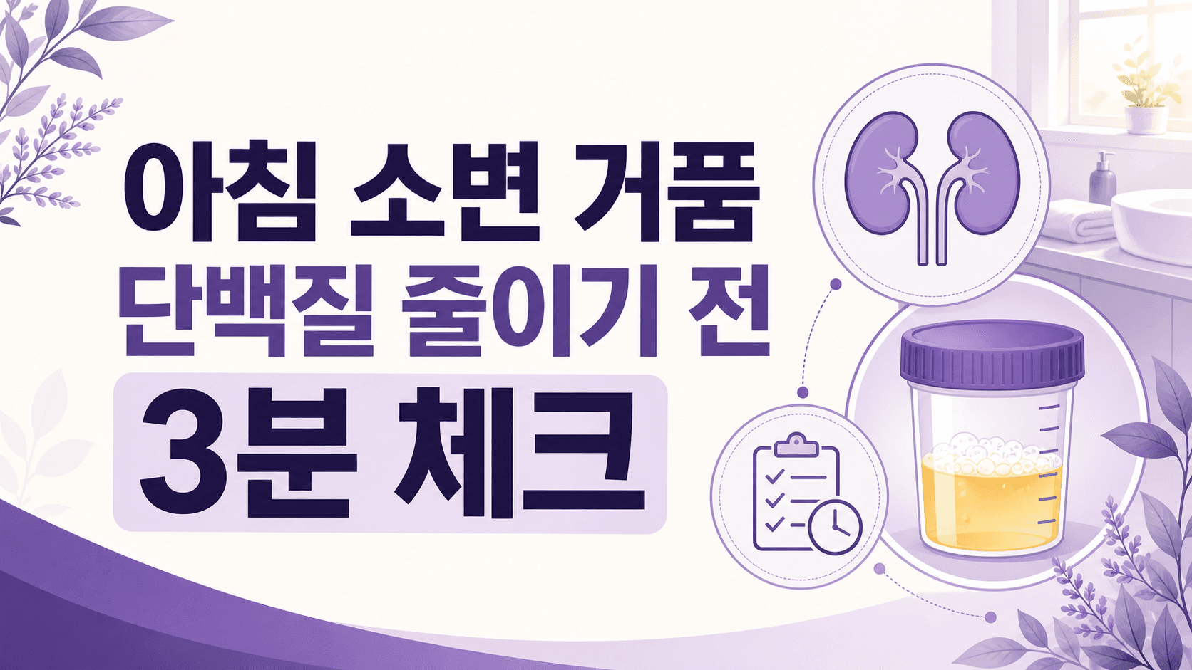 아침 소변 거품, 단백질 줄이기 전 3분 체크