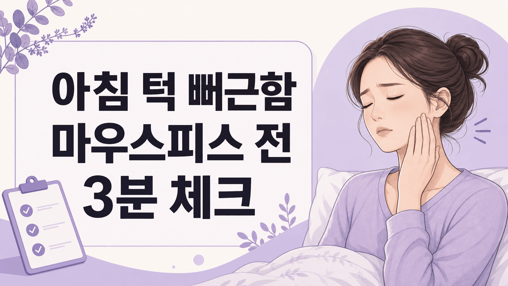 아침 턱 뻐근함, 마우스피스 전 3분 체크