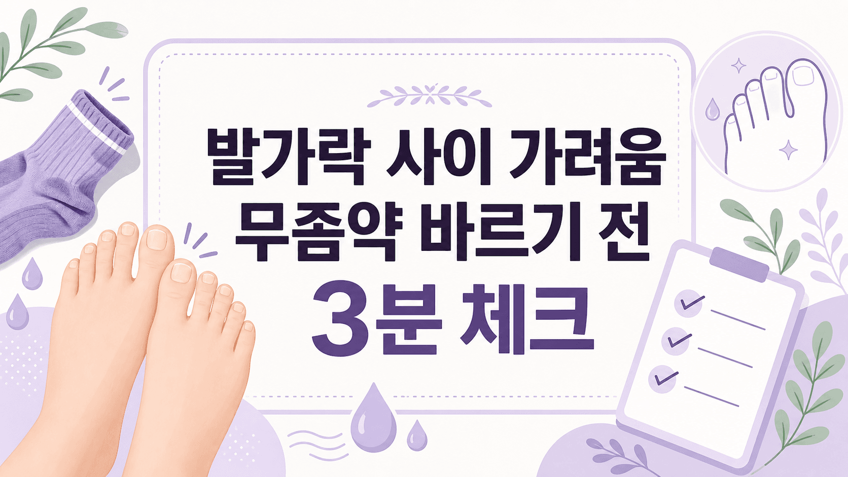 양말 벗으면 발가락 사이 가려움, 무좀약 전 3분 체크