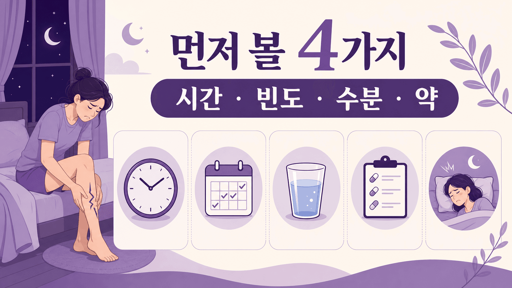 밤에 종아리 쥐가 날 때 마그네슘 전 먼저 볼 4가지 기준 이미지
