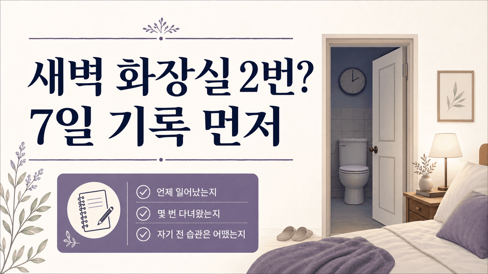 밤에 소변 두 번 이상, 영양제 전 7일 기록 대표 이미지