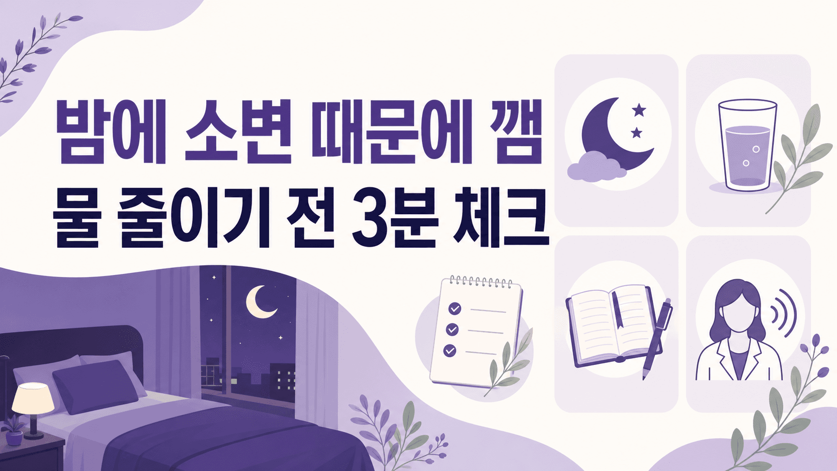 밤에 소변 때문에 깸, 물 줄이기 전 3분 체크