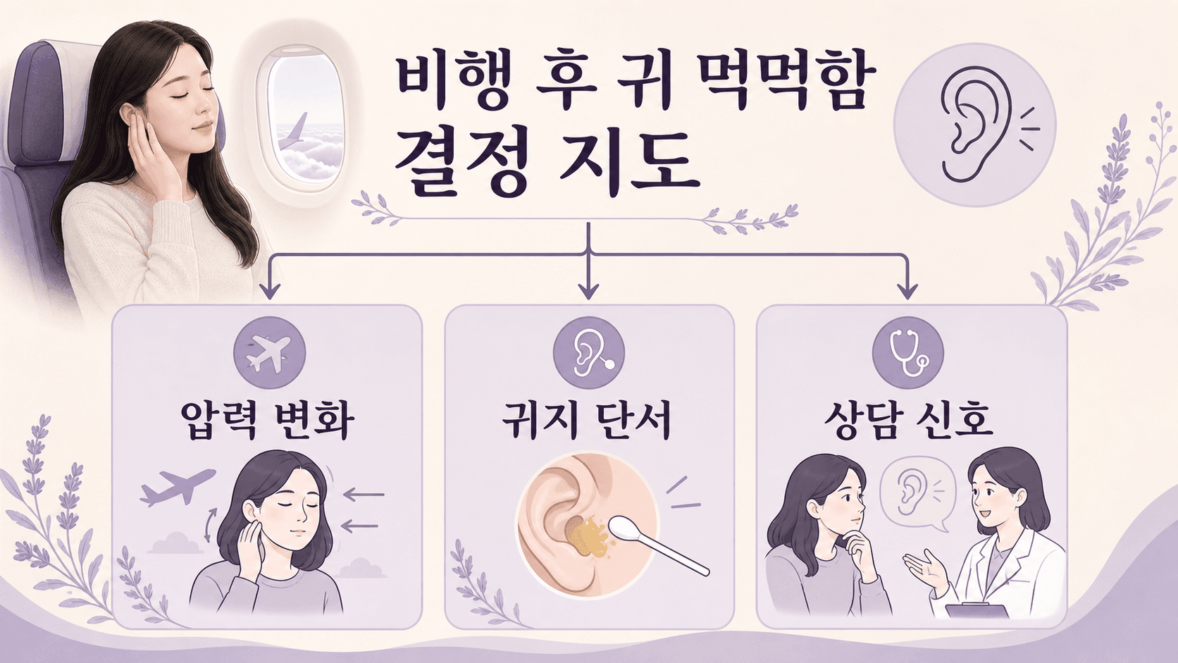 비행기 뒤 귀 먹먹함에서 압력 변화, 귀지 단서, 상담 신호를 나누는 3가지 기준 이미지