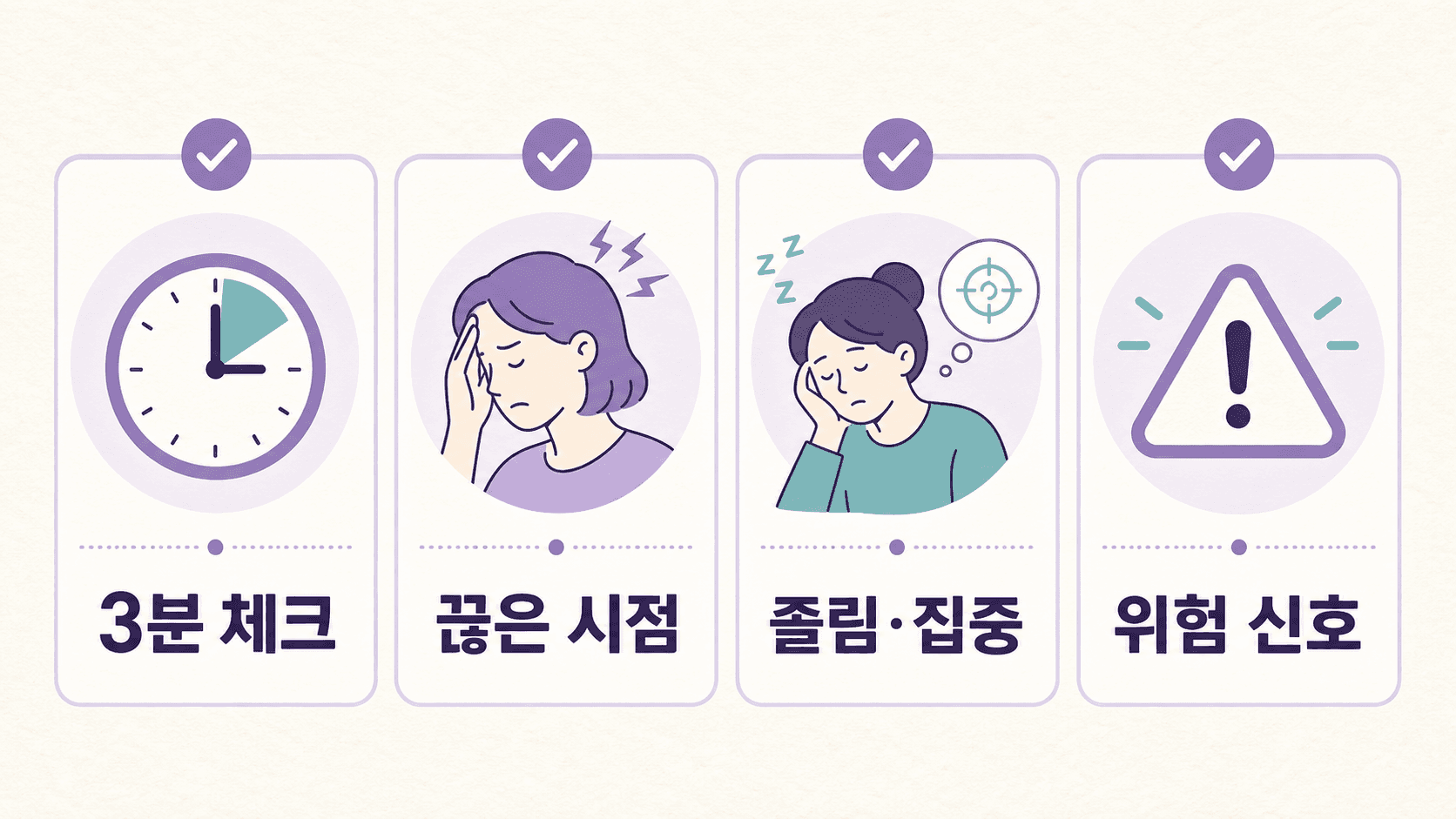 커피를 끊은 뒤 두통이 생겼을 때 끊은 시점, 졸림과 집중, 위험 신호를 나누는 3분 체크 이미지
