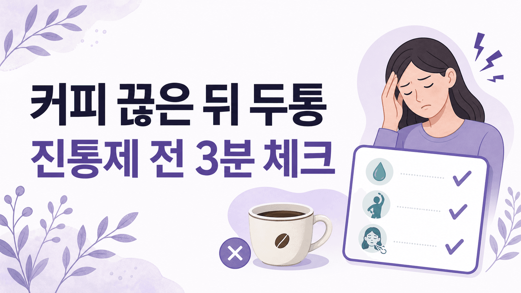 커피 끊은 뒤 두통, 진통제 먹기 전 3분 체크