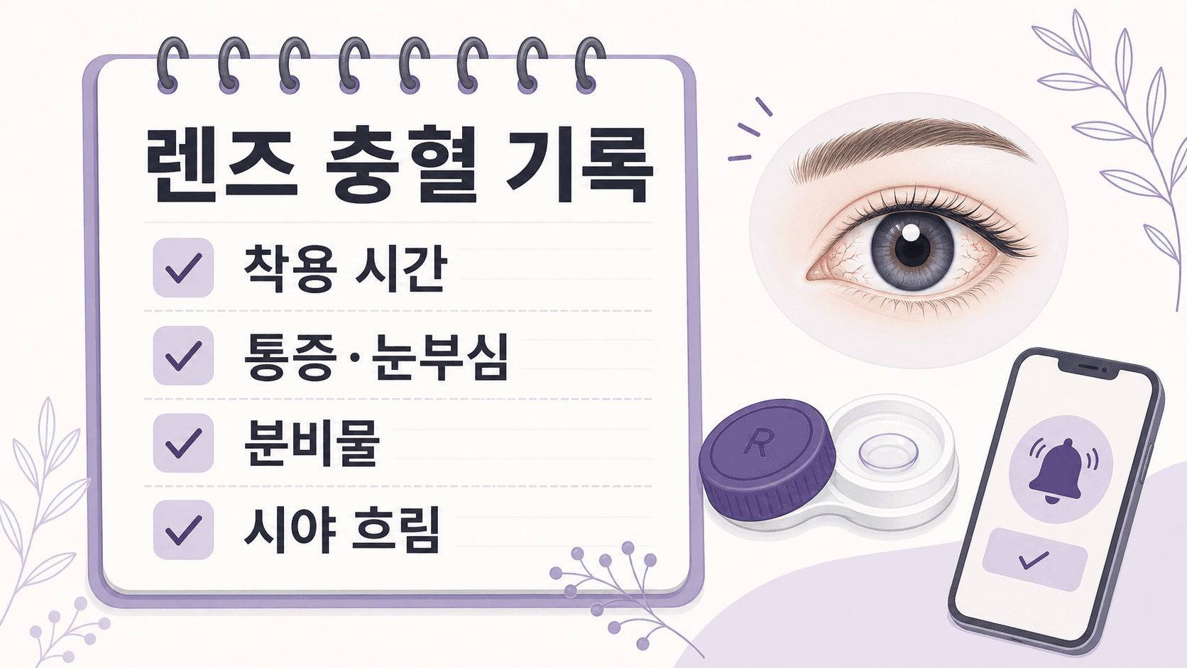 렌즈 충혈 기록 이미지