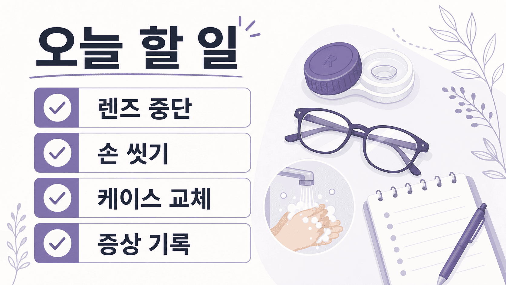 렌즈 충혈 오늘 할 일 이미지