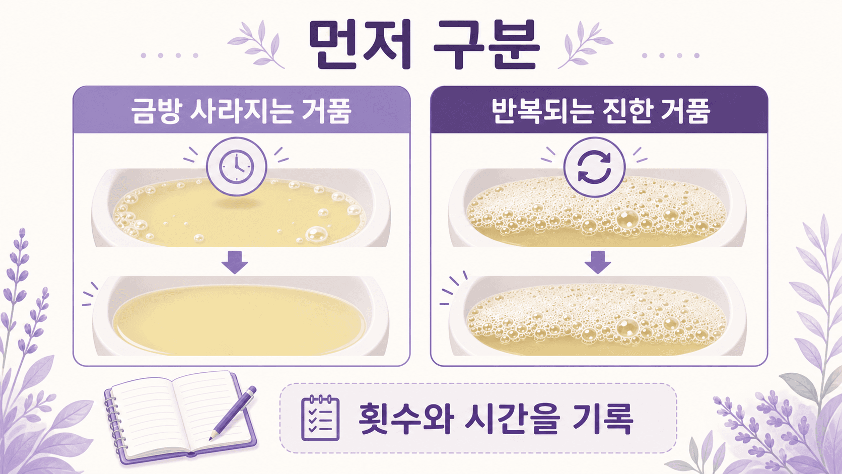 거품뇨가 금방 사라지는지 반복되는지 먼저 나누는 3분 체크 이미지