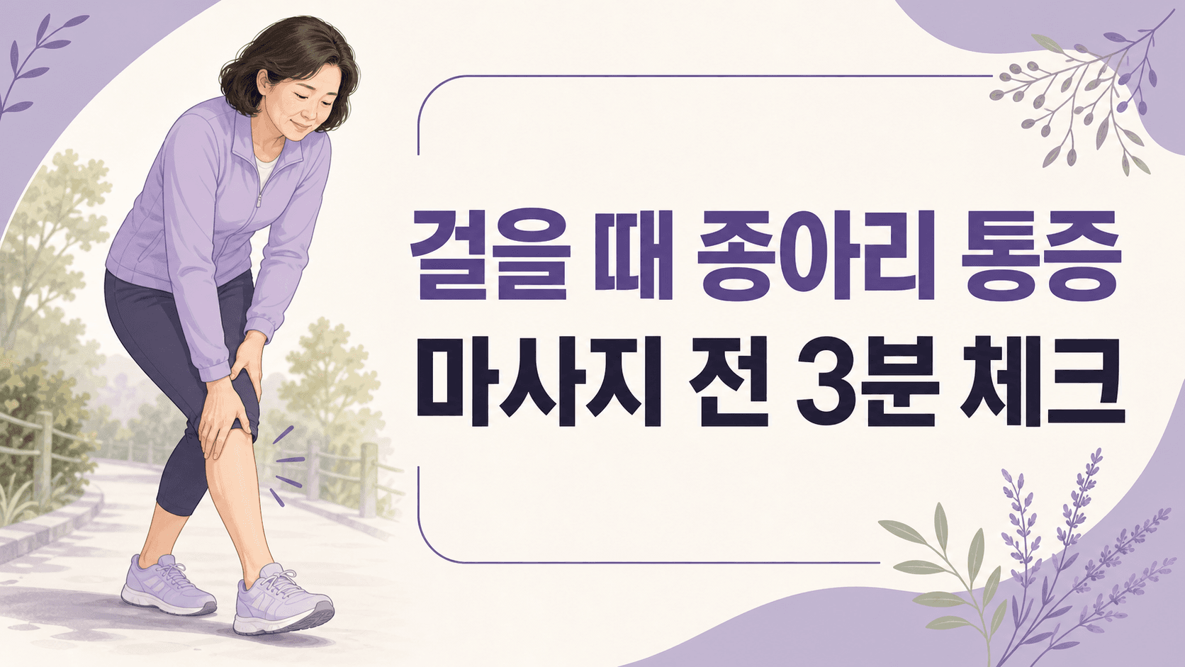 걸을 때 종아리 통증, 마사지 전 3분 체크