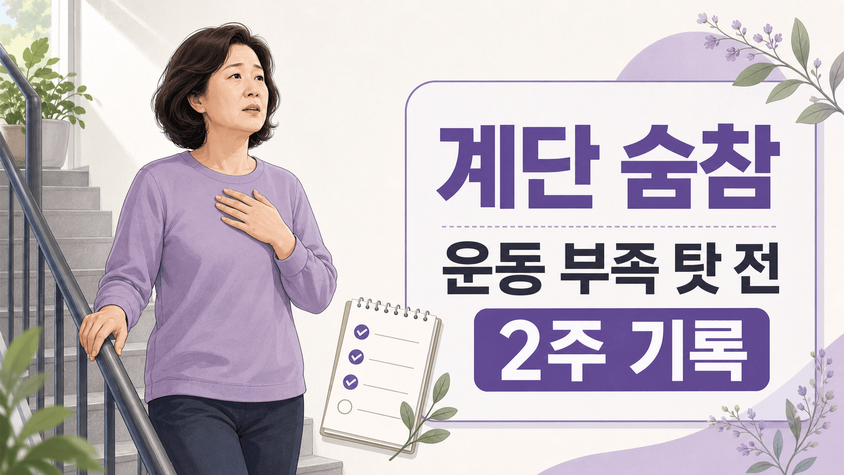 계단 오를 때 숨참, 운동 부족 탓 전 2주 기록 대표 이미지