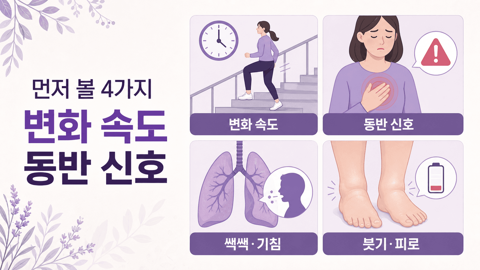 계단 숨참에서 변화 속도, 동반 신호, 쌕쌕거림과 기침, 붓기와 피로를 먼저 보는 4가지 기준 이미지