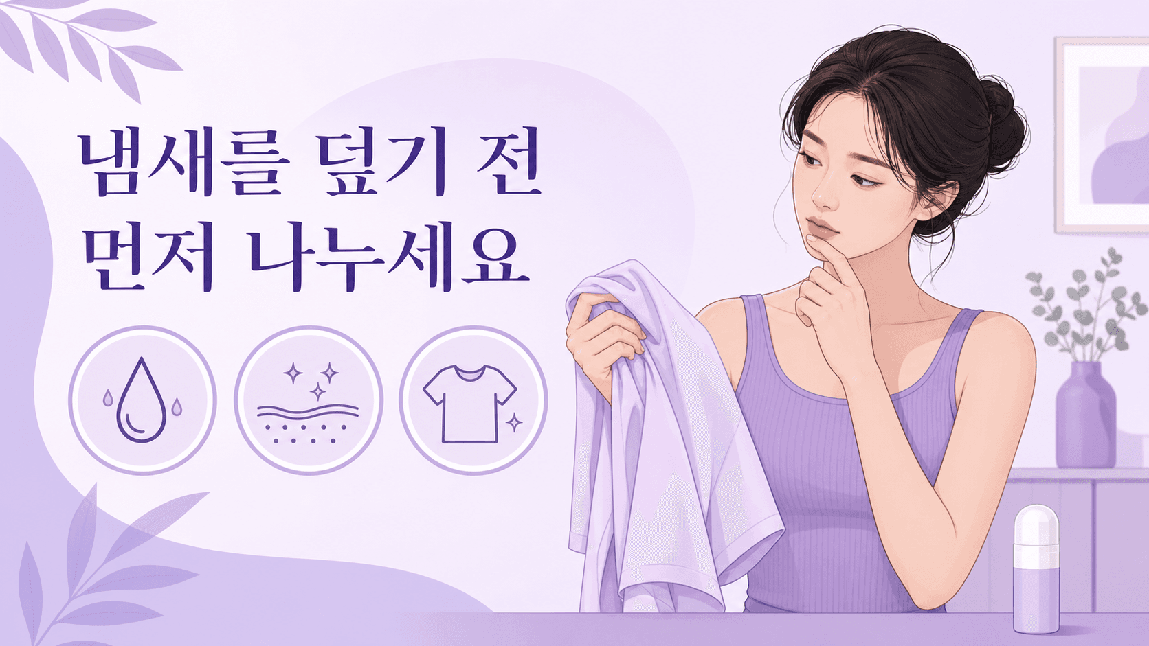 겨드랑이 땀 냄새를 데오드란트 전 땀, 피부, 옷으로 나누는 이미지