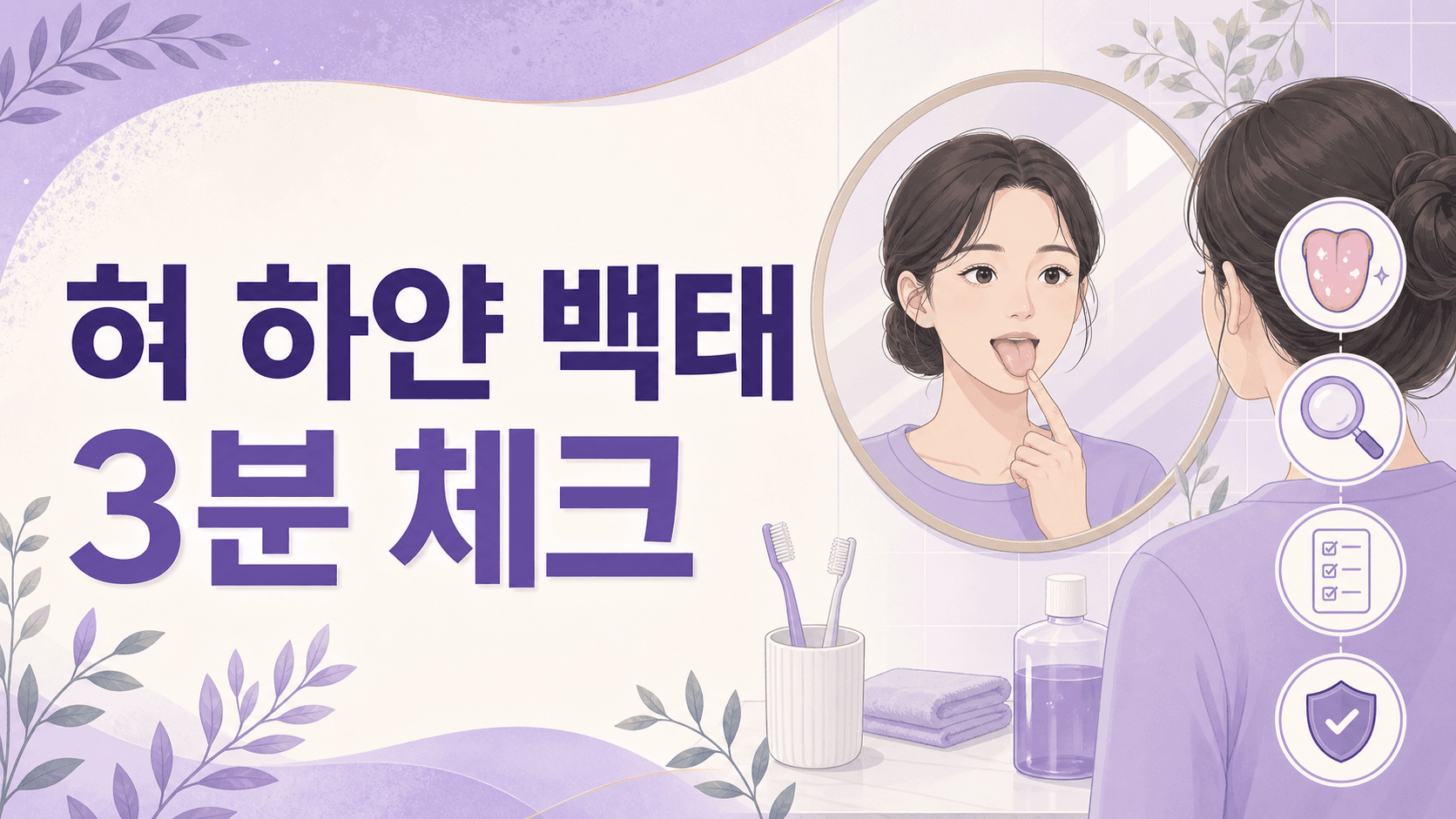 혀 하얀 백태, 구강청결제 전 3분 체크