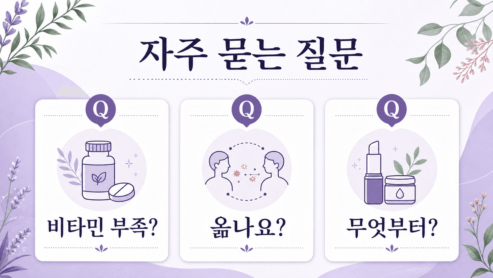입꼬리 찢어짐과 비타민 부족, 옮는지 여부, 무엇부터 해야 하는지를 정리한 FAQ 이미지