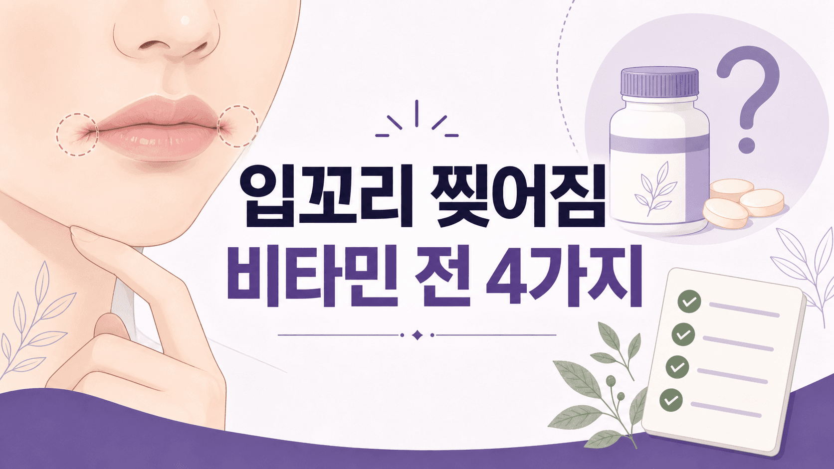 입꼬리 찢어짐 반복, 비타민 전 4가지 대표 이미지