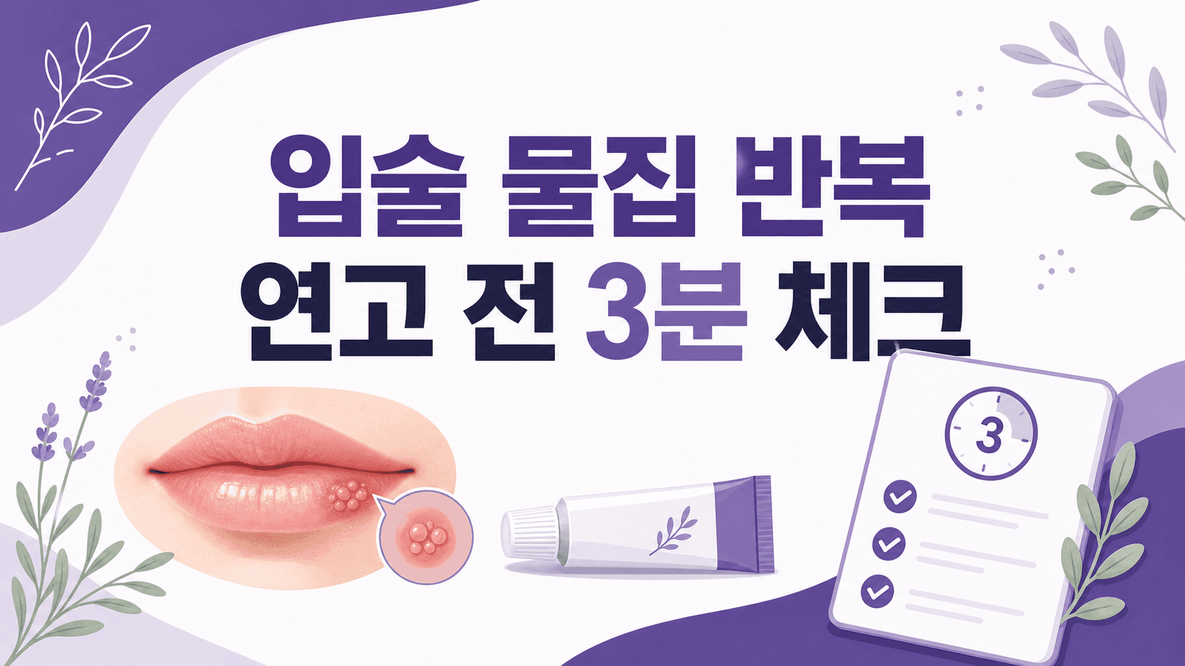 입술 물집 반복, 연고 전 3분 전염 체크