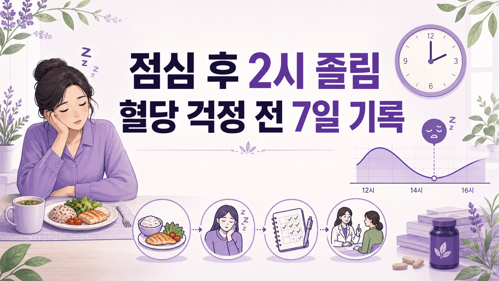 점심 후 2시 졸림, 혈당 걱정 전 7일 기록 대표 이미지