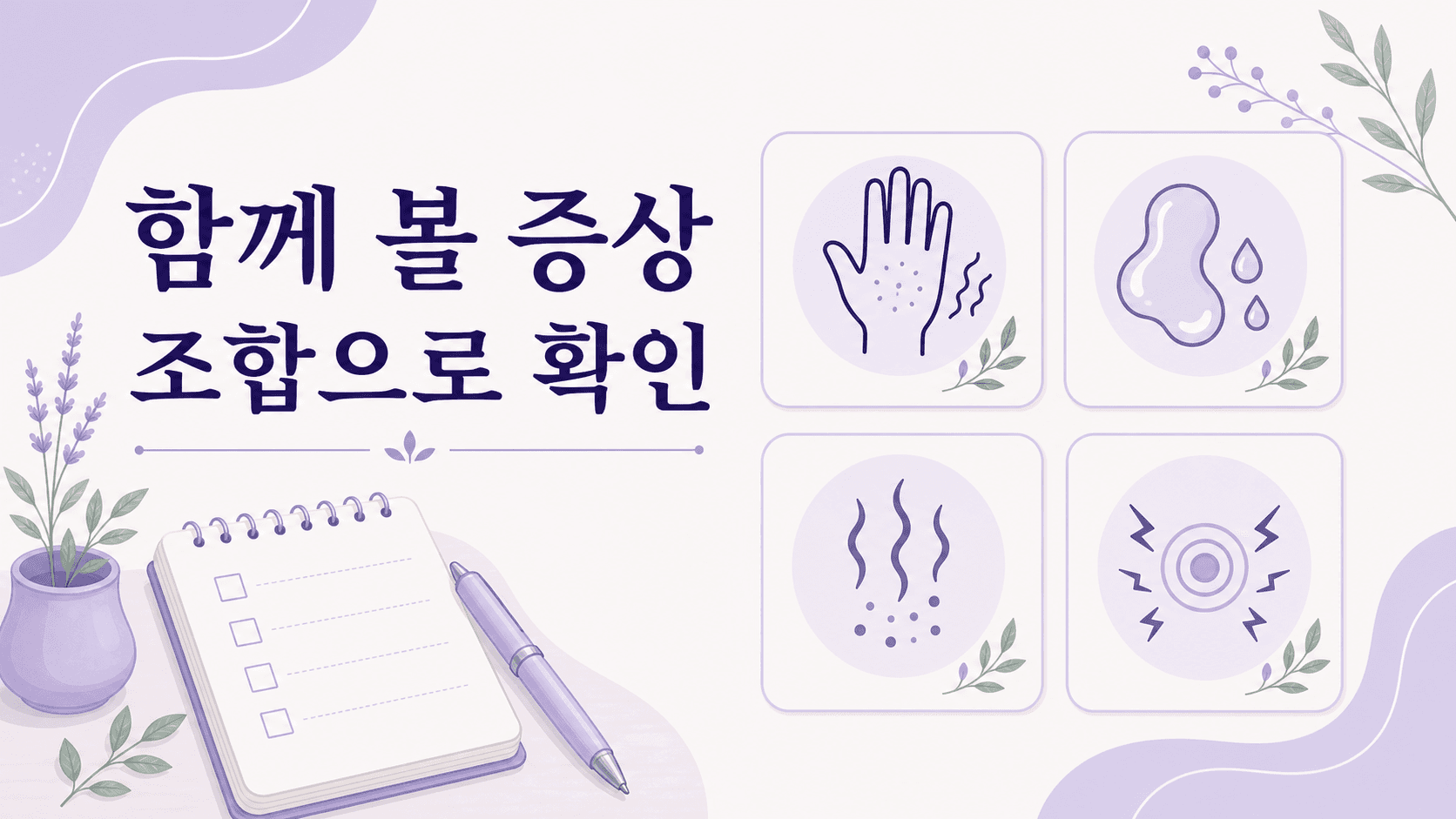 질 가려움과 함께 볼 증상 조합을 정리한 체크 이미지