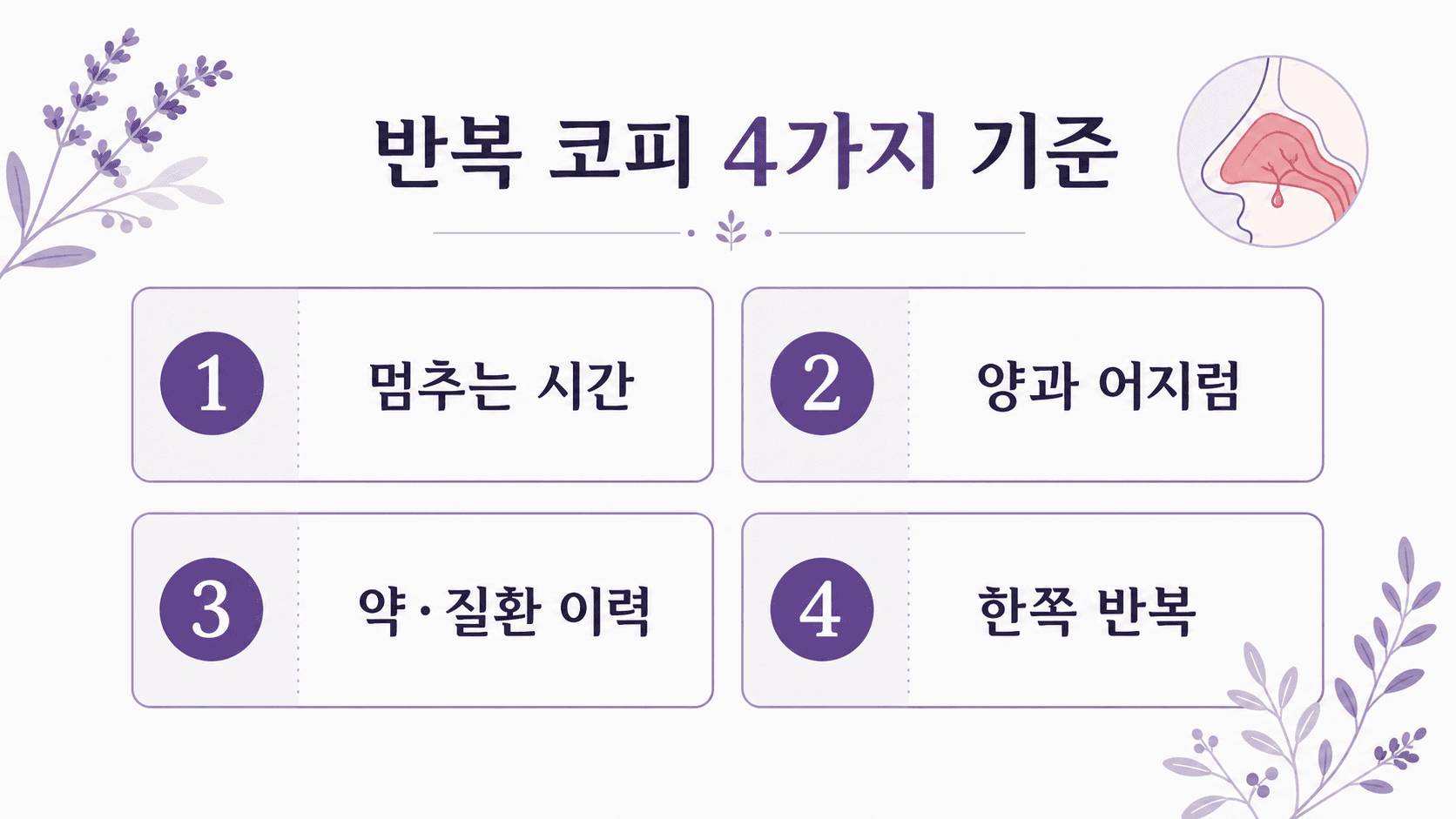 반복 코피 4가지 기준