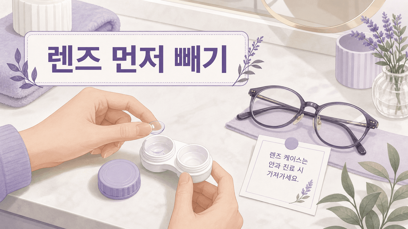 렌즈를 먼저 빼고 안경으로 바꾸는 안전한 첫 행동 이미지