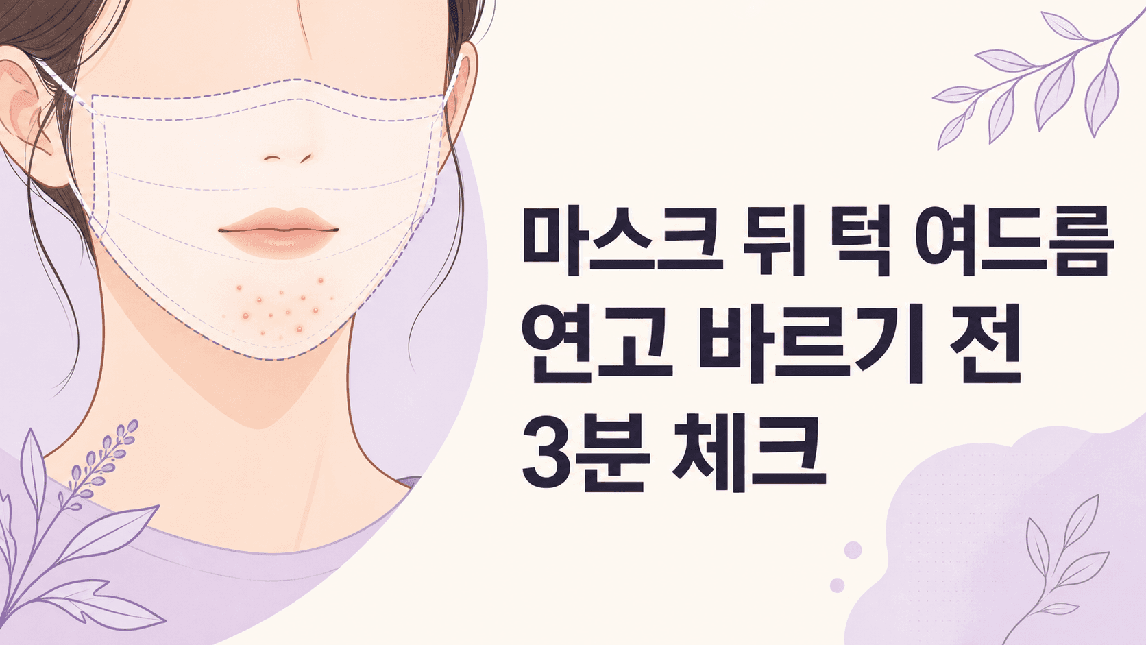 마스크 뒤 턱 여드름, 연고 전 3분 체크