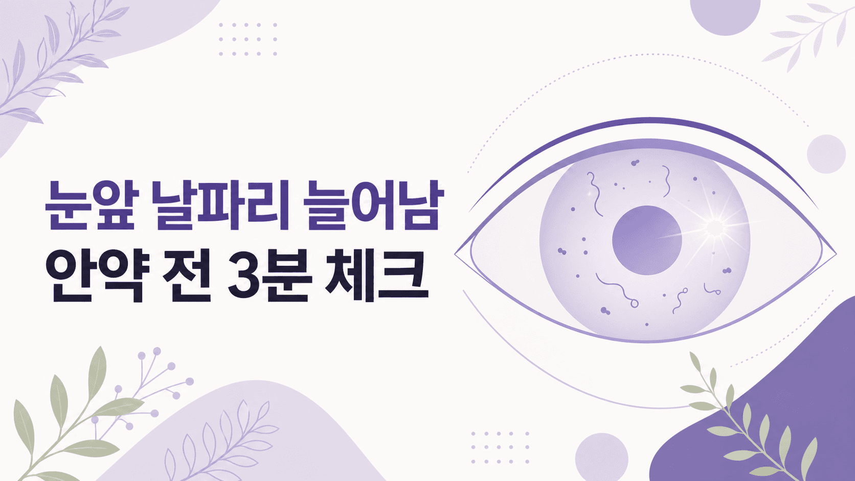 눈앞 날파리 갑자기 늘어남, 안약 전 3분 체크