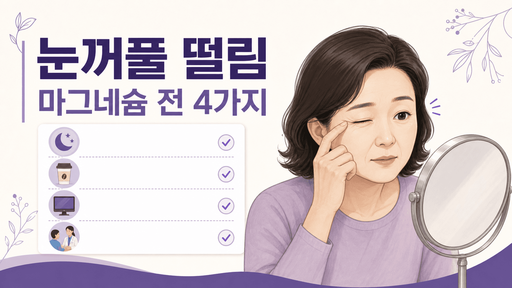 눈꺼풀 떨림 반복, 마그네슘 전 4가지 대표 이미지