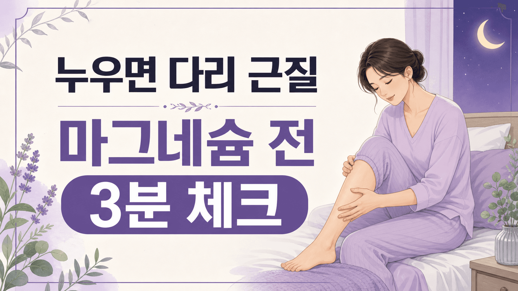 누우면 다리 근질, 마그네슘 먹기 전 3분 체크