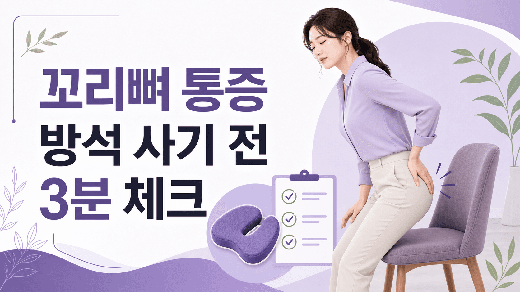 오래 앉으면 꼬리뼈 통증, 방석 사기 전 3분 체크