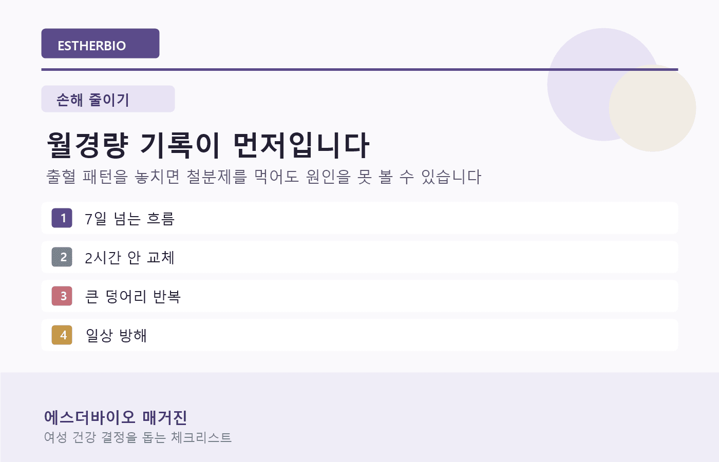 월경량 기록이 먼저라는 손해 회피 이미지