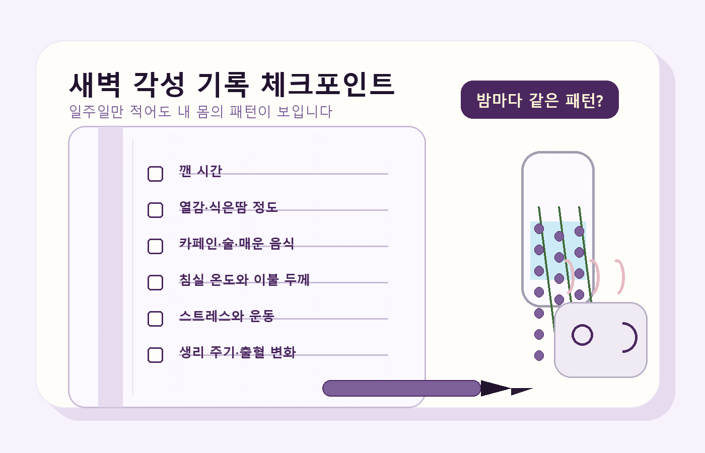 새벽 각성 기록 체크포인트