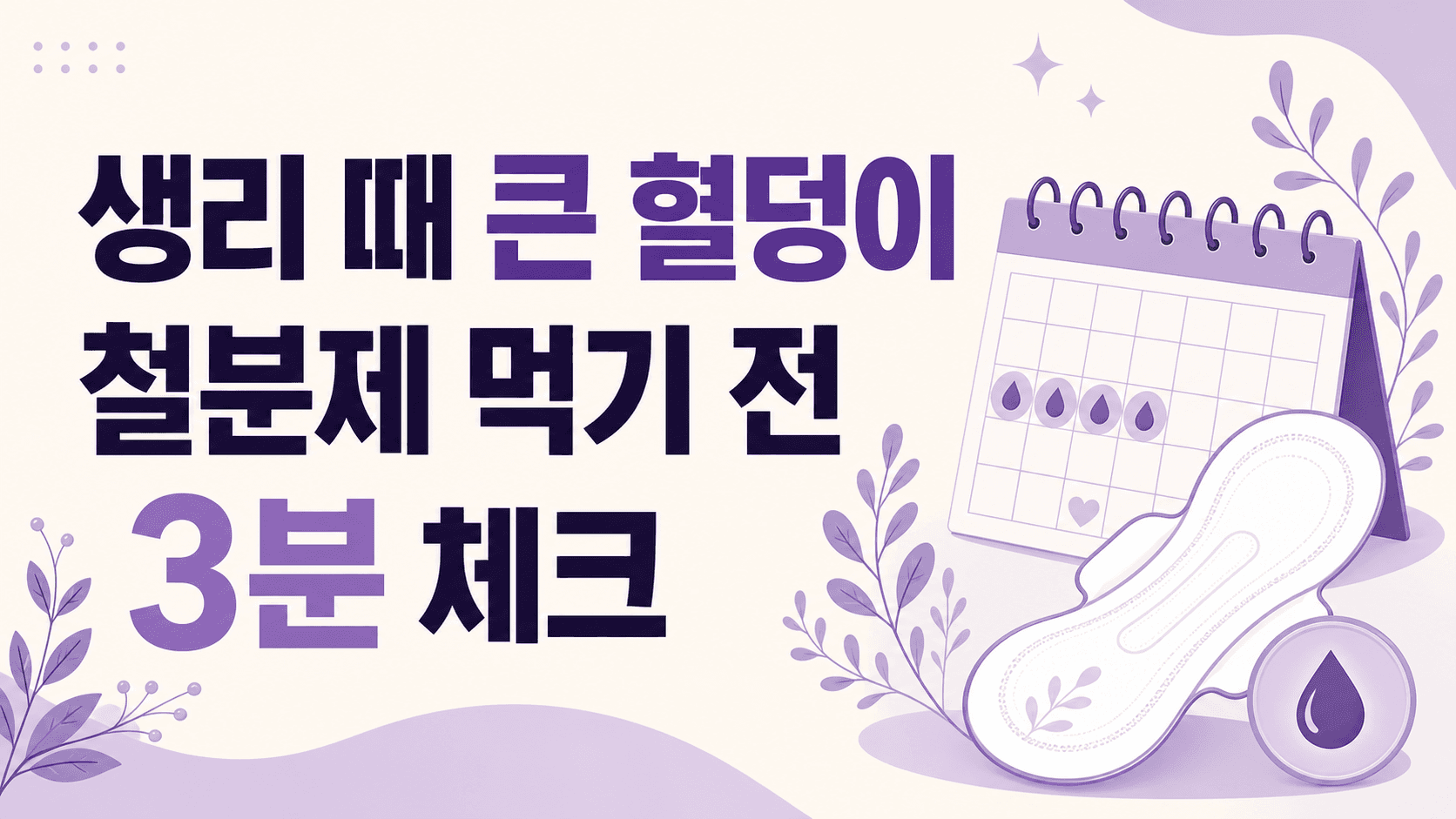 생리 때 큰 혈덩이, 철분제 먹기 전 3분 체크