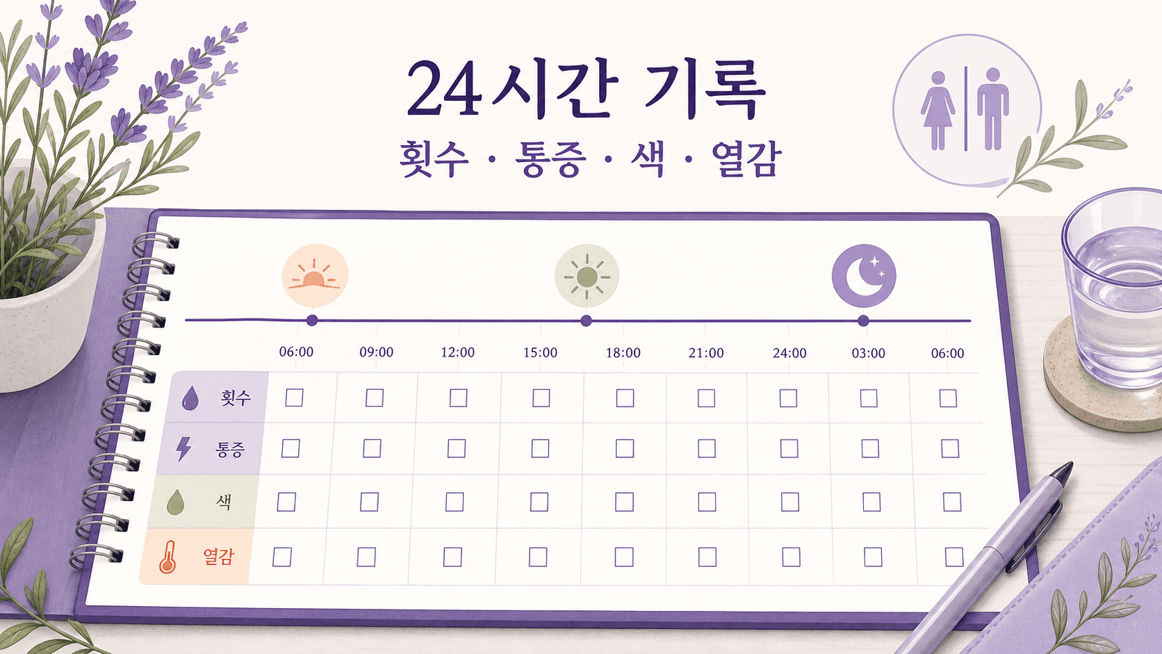 소변 따가움 24시간 기록표 이미지