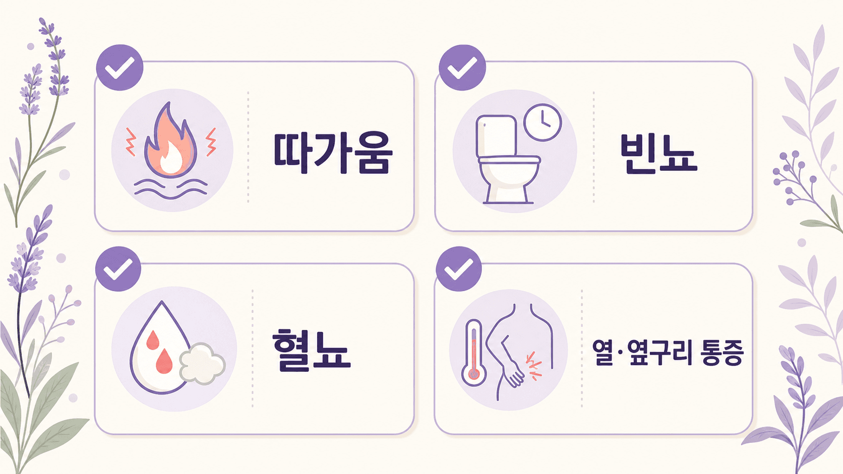 소변 볼 때 따가움에서 따가움, 빈뇨, 혈뇨, 열과 옆구리 통증을 먼저 보는 4가지 기준