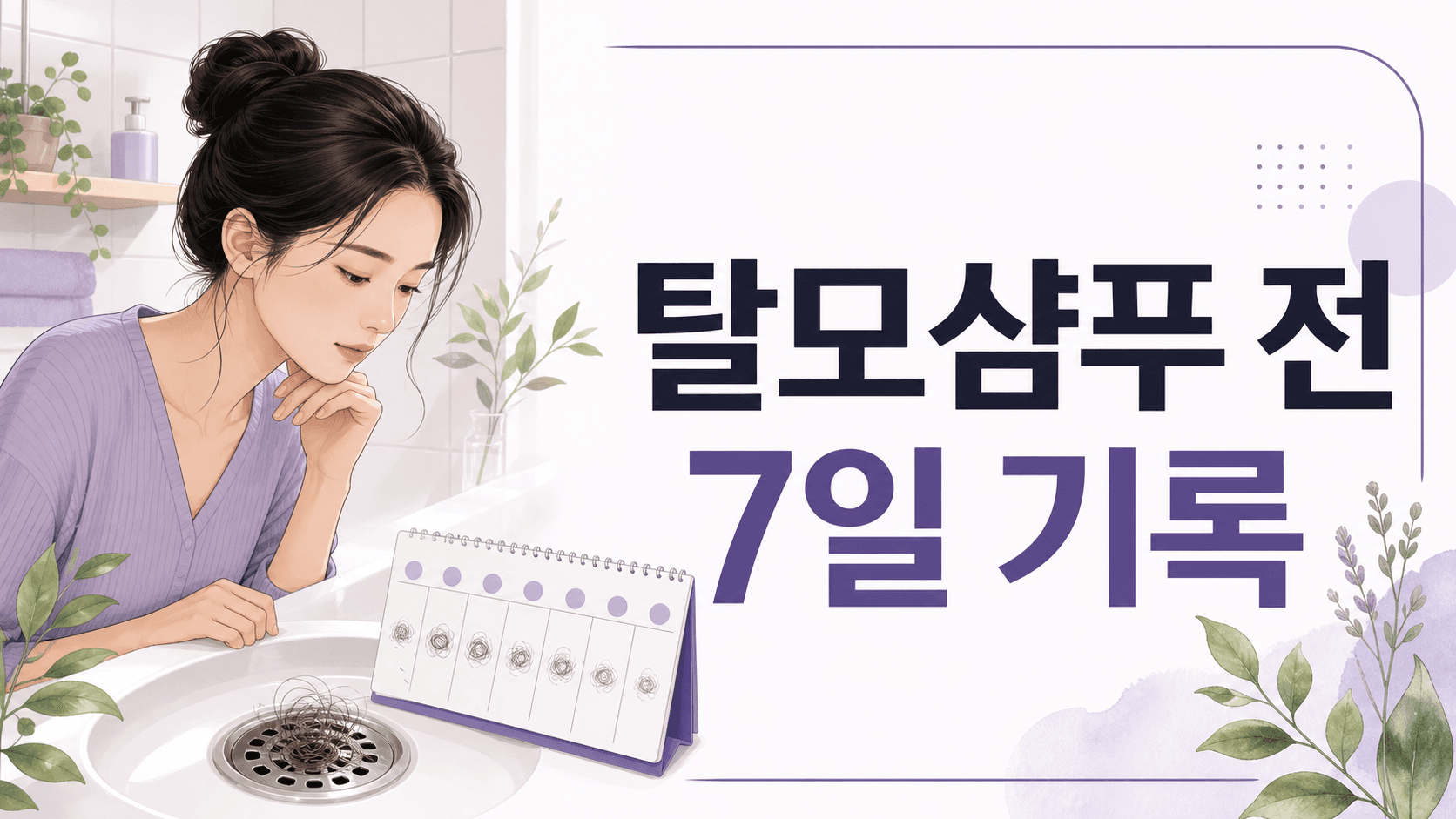샤워 후 머리 한 줌, 탈모샴푸 전 7일 기록 대표 이미지