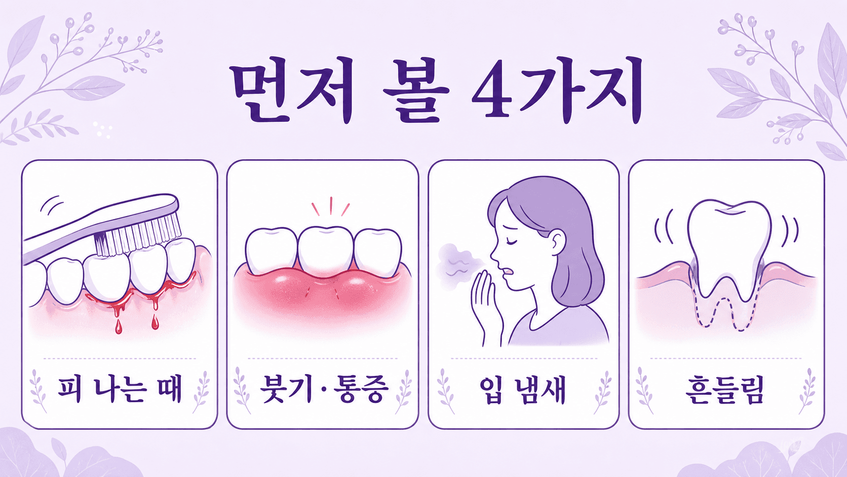 양치 때 잇몸 피에서 피 나는 때, 붓기와 통증, 입 냄새, 흔들림을 먼저 보는 4가지 기준 이미지