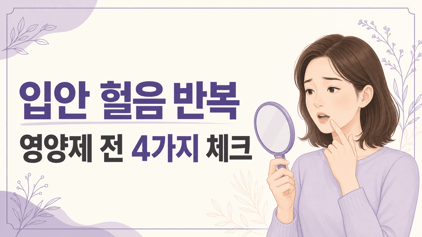 입안 헐음 반복, 영양제 전 먼저 볼 4가지 기준 대표 이미지