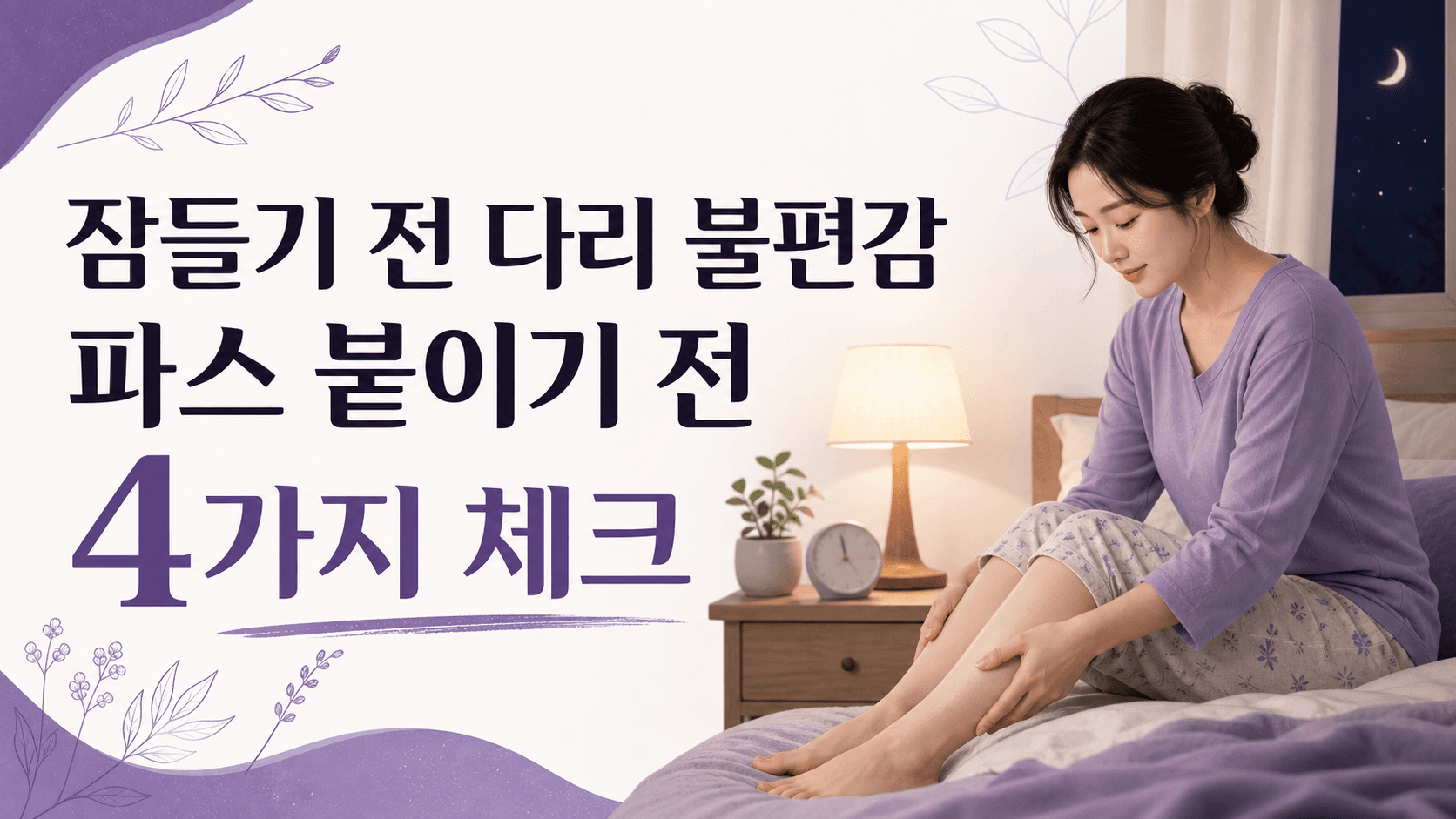 잠들기 전 다리 불편감, 파스 붙이기 전 4가지 기준 대표 이미지