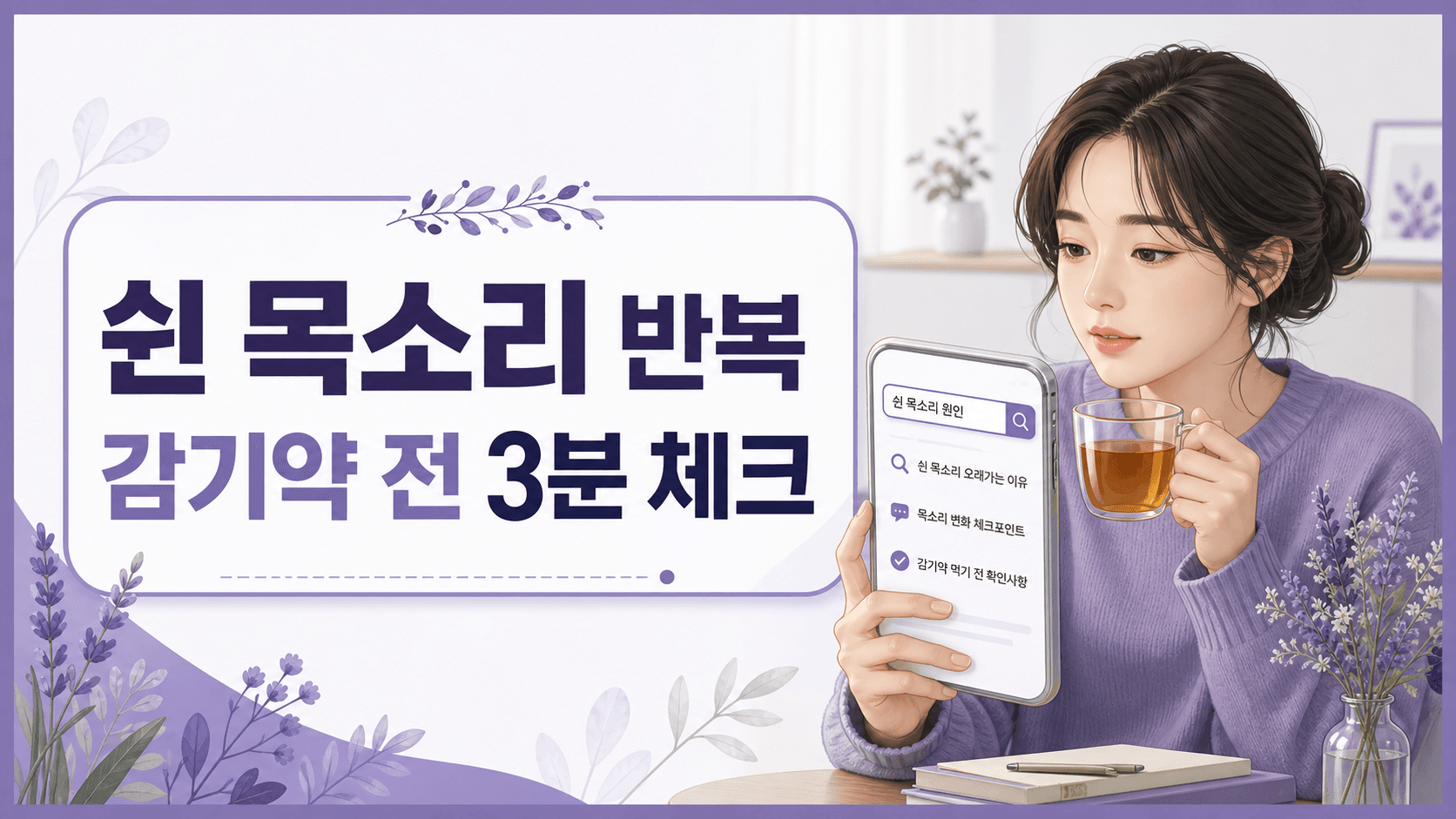 쉰 목소리 반복, 감기약 전 3분 체크 대표 이미지