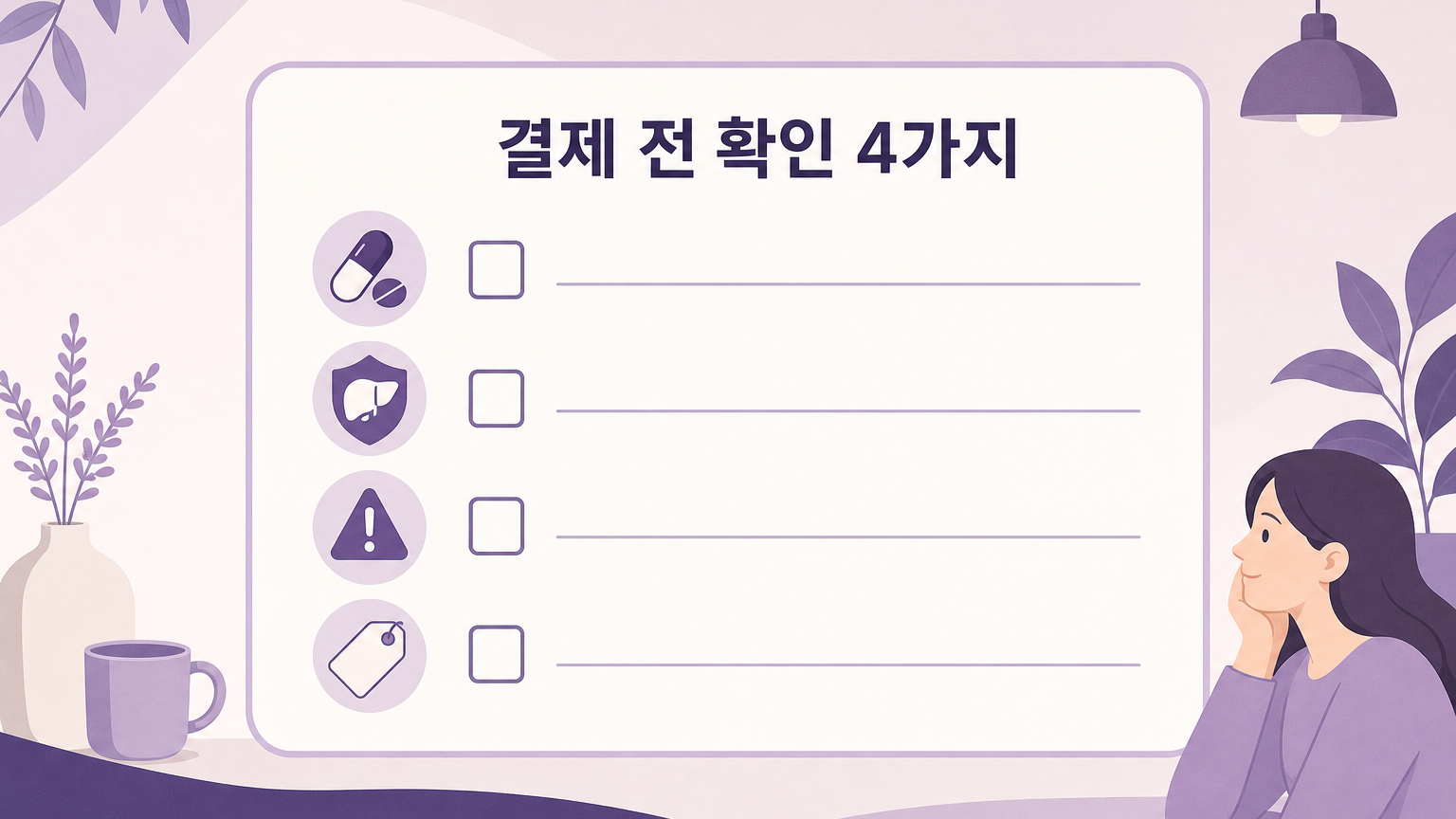 결제 전 확인 4가지 체크 워크시트