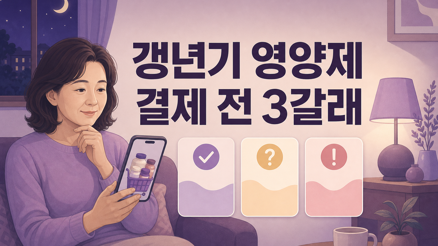 갱년기 영양제 결제를 망설일 때, 광고 문구에서 먼저 볼 표현 대표 이미지