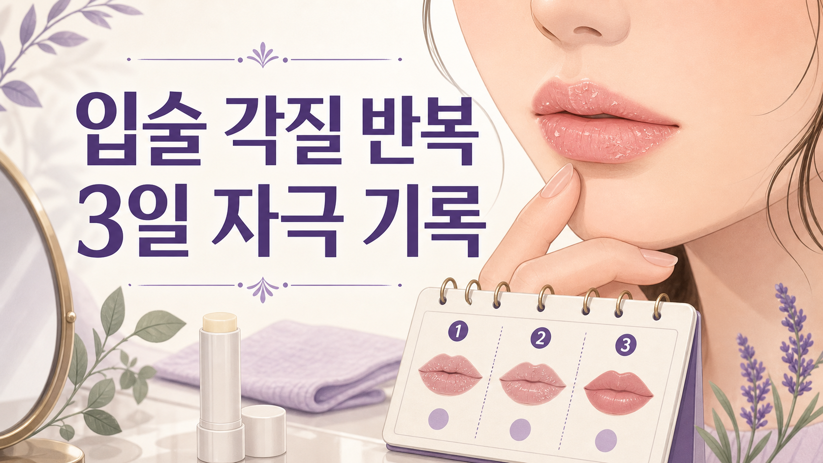 립밤을 발라도 입술 각질이 반복되면, 3일 동안 바른 것과 자극을 함께 적어보세요 대표 이미지